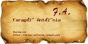 Faragó Antónia névjegykártya