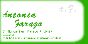 antonia farago business card